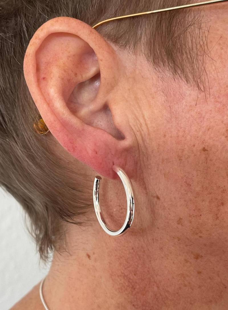 Große Silber Creolen 3cm von SusanneKringsSchmuck