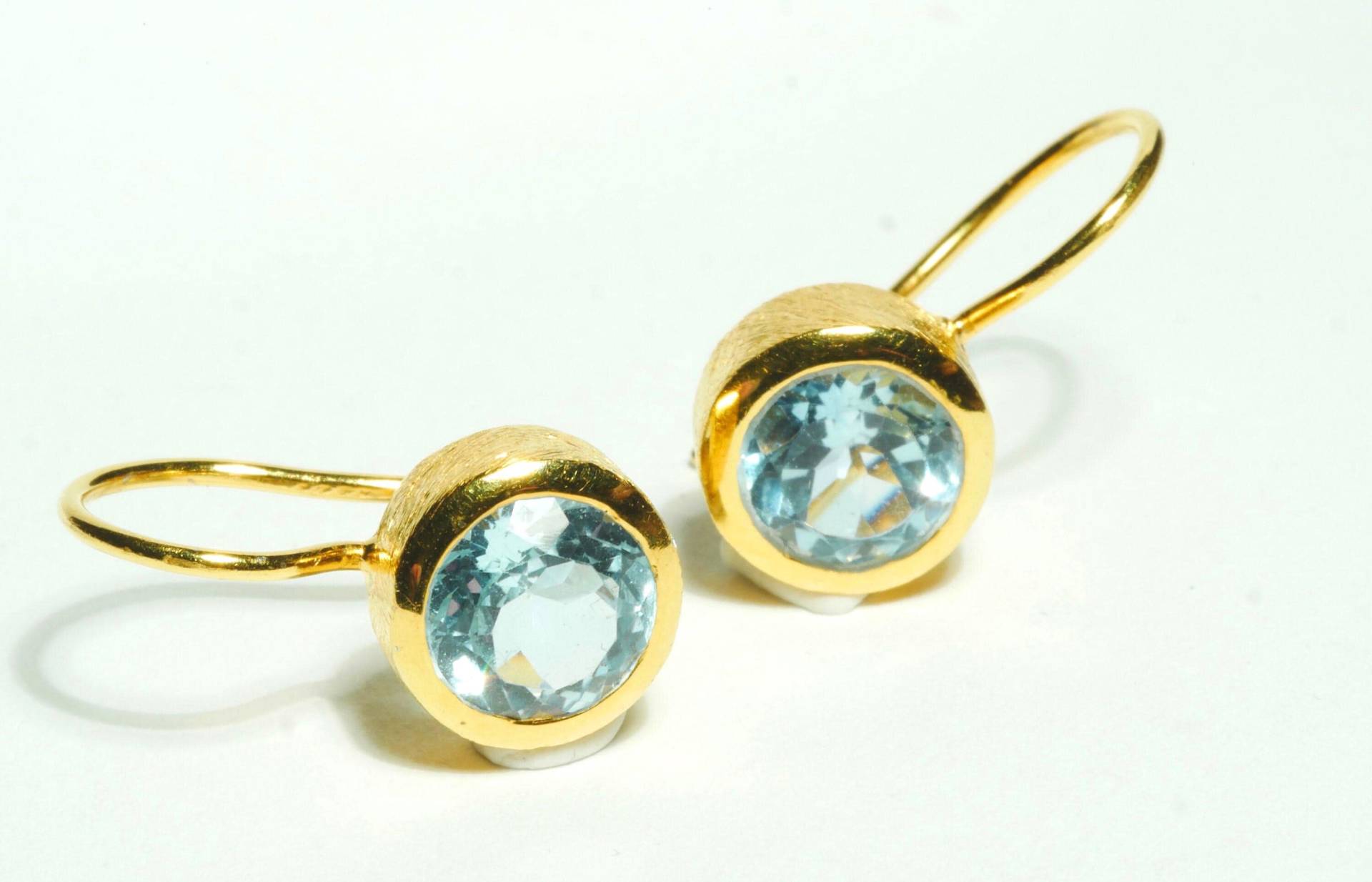 Hängeohrringe Topas Gold Rund von SusanneKringsSchmuck