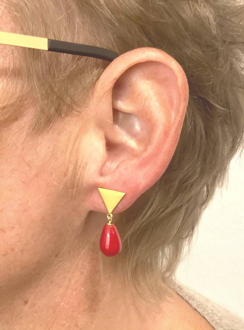 Korallen Ohrringe Gold von SusanneKringsSchmuck