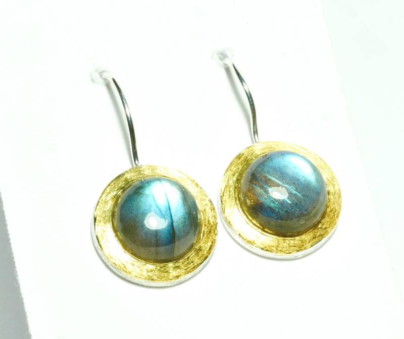 Labradorit Ohrringe Bicolor Rund von SusanneKringsSchmuck