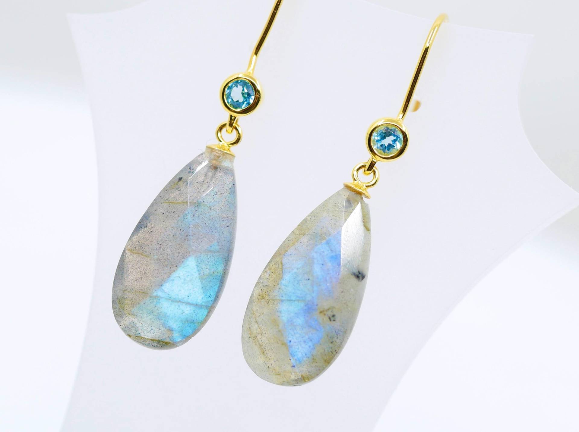 Labradorit Und Topas Ohrringe Gold von SusanneKringsSchmuck