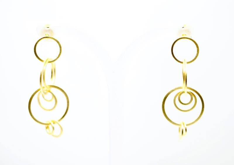 Lange Goldene Ohrringe Kreise von SusanneKringsSchmuck