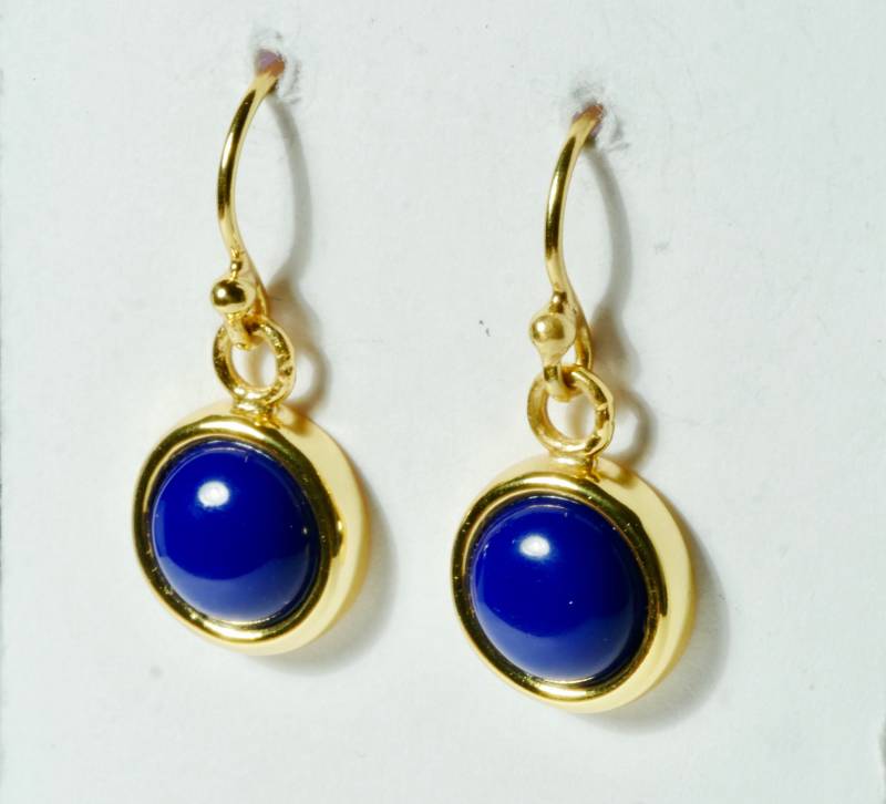 Lapis Lazuli Ohrringe Gold Rund von SusanneKringsSchmuck
