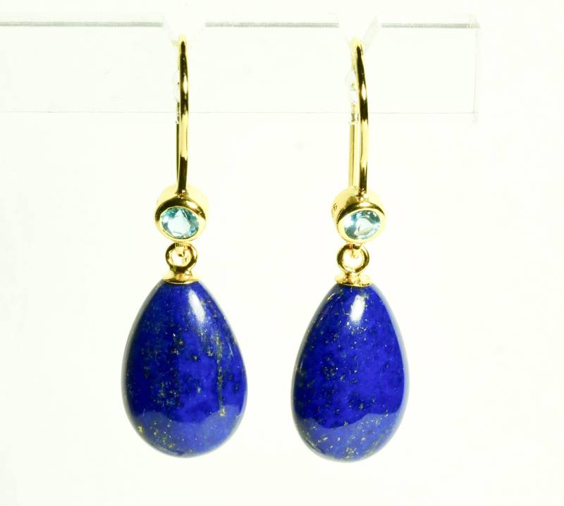 Lapis Lazuli Und Topas Ohrringe Gold von SusanneKringsSchmuck