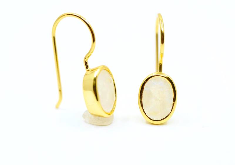Mondstein Ohrringe Gold, Hängeohrringe von SusanneKringsSchmuck