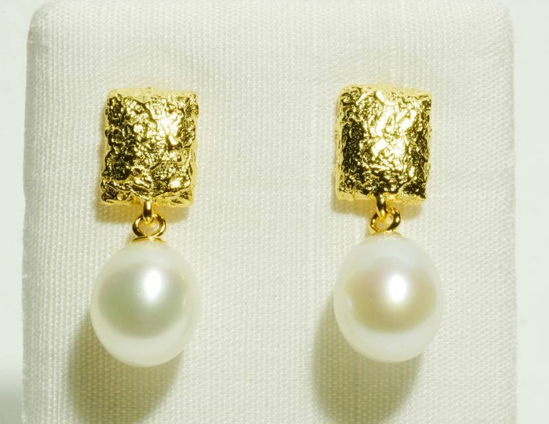 Ohrringe Perle Gold von SusanneKringsSchmuck