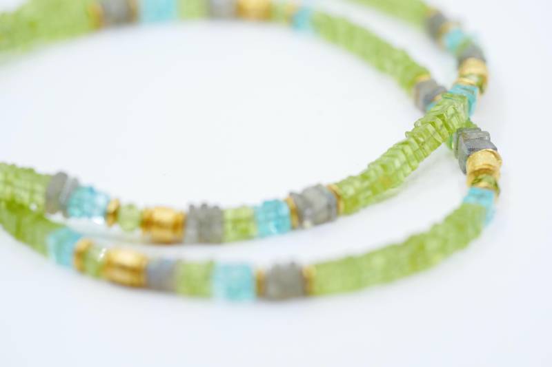 Peridot Topas Labradorit Kette Gold von SusanneKringsSchmuck