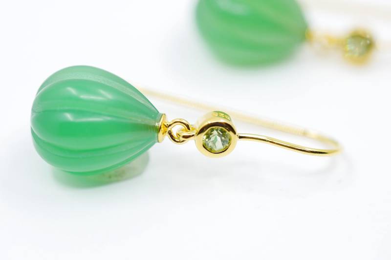 Peridot Und Grünachat Ohrringe Gold von SusanneKringsSchmuck