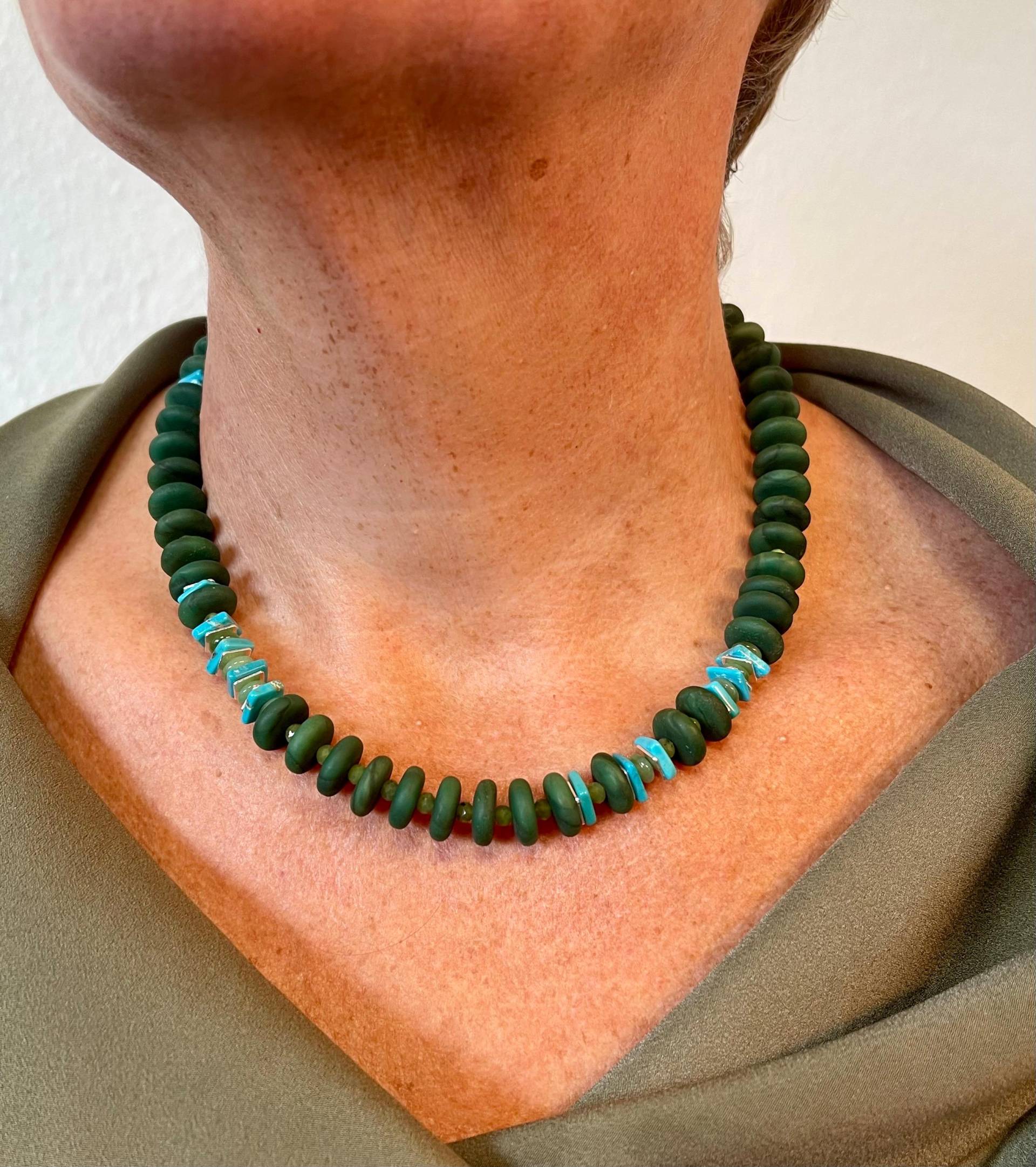 Prasem Kette Grün Und Türkis von SusanneKringsSchmuck