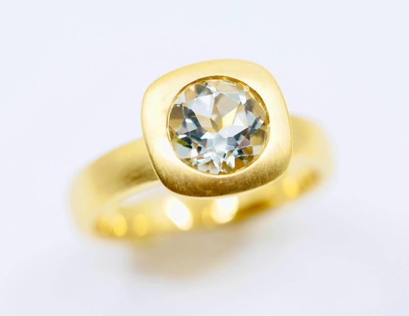 Prasiolith Ring Größe 55-56 von SusanneKringsSchmuck