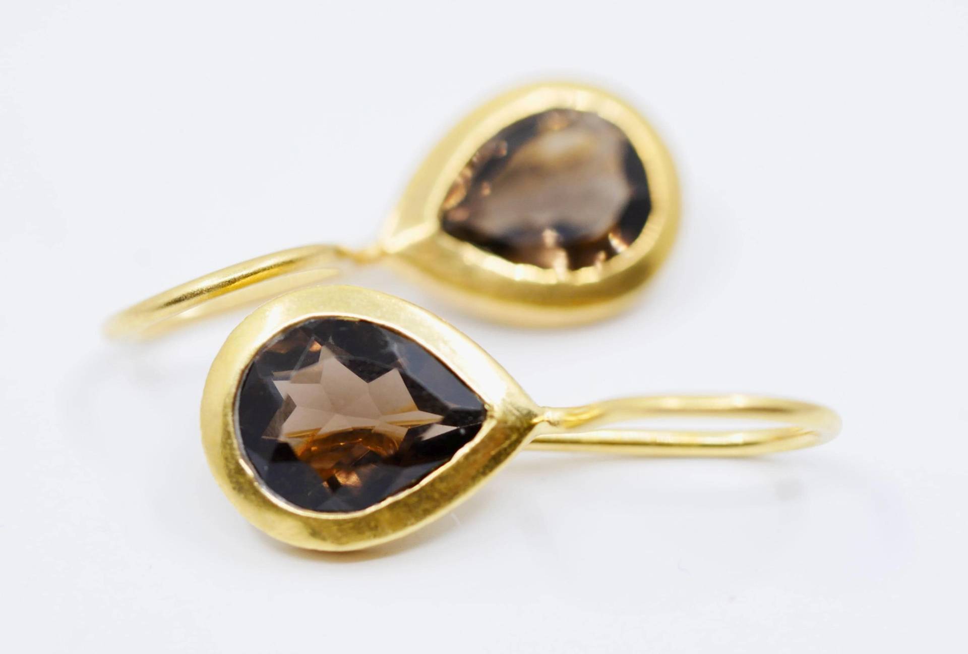 Rauchquarz Ohrringe Gold von SusanneKringsSchmuck