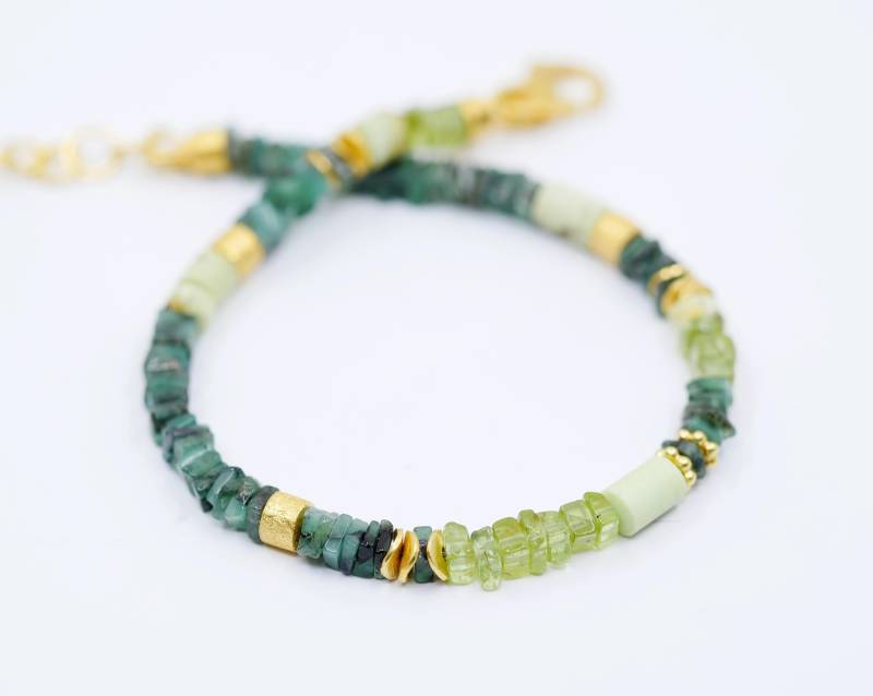 Smaragd Armband Mit Citronenchrysopras Und Peridot von SusanneKringsSchmuck