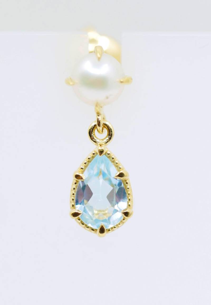 Topas Ohrringe Mit Weißer Perle von SusanneKringsSchmuck