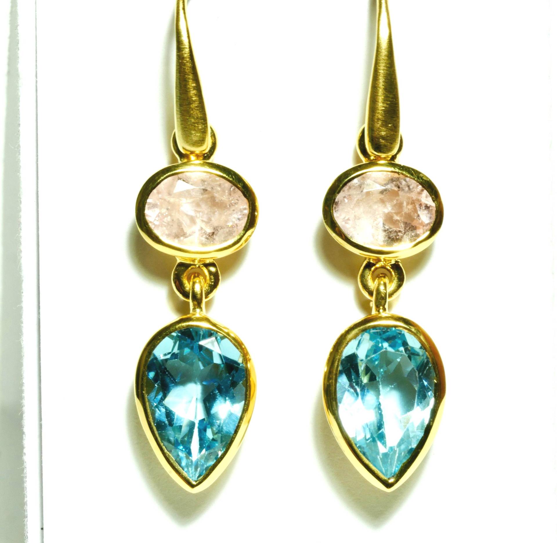 Topas Und Rosenquarz Ohrringe Gold von SusanneKringsSchmuck