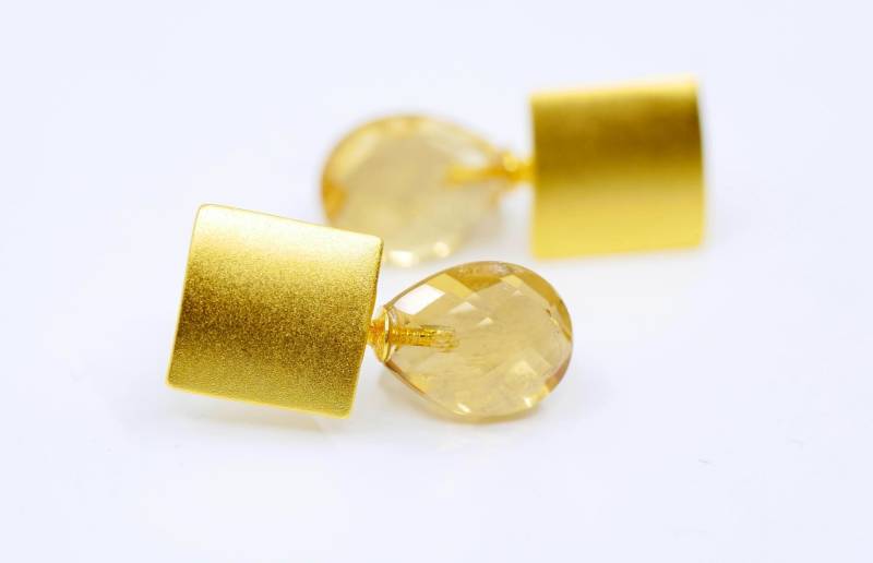 Zitrin Ohrringe Gold von SusanneKringsSchmuck