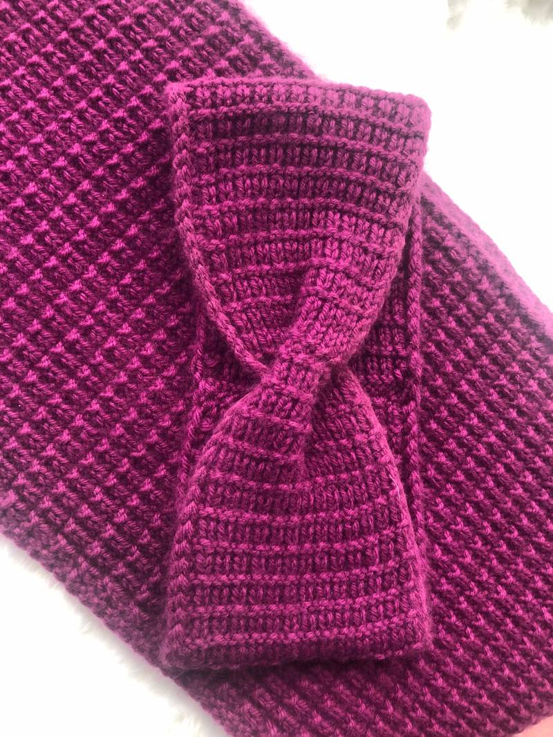 Warmer Loop Schal Mit Stirnband von SusanneStricktZuViel