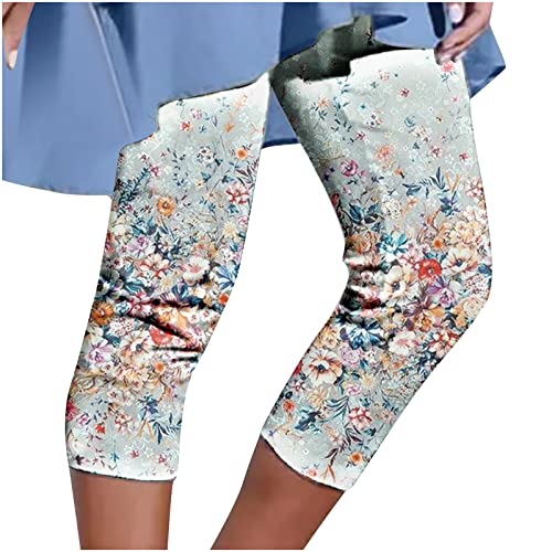 Damen Kurze Sporthose High Waist Yoga Sport Shorts Leggings Skinny Bedruckte Yoga-Hose für Frauen unten Freizeithosen High Stretch 7/8 Hose für Sommer Leggins Radlerhose Fitness Hotpants Gym Bike von Susenstone