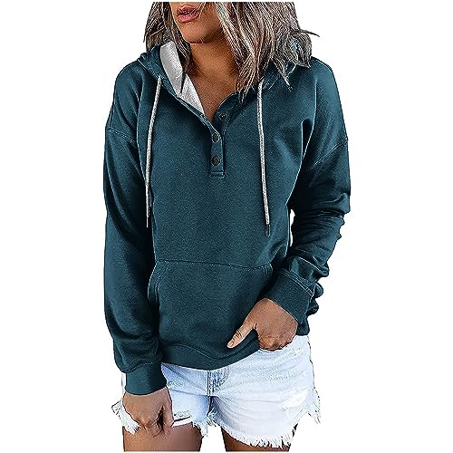 Kapuzenpullover Damen Hoodie Sweatshirt mit Mit Kapuze Herbst Winter 2023 Kleidung Moden Lässige Einfarbig Pullover Freizeit Sport Pulli Vintage 90er Y2K E-Girl Harajuku Hip Hop Sweatshirt Top von Susenstone