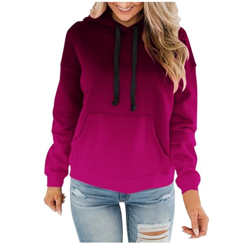 Susenstone Oversize Sweatshirt Damen, Tops Teenager Mädchen Pullover Casual Sweatshirts Mit Kapuze Lässiges, Sport Oberteile LangäRmliges Farbverlaufsdruck für Damen Im Herbst Winter Aus Samt von Susenstone