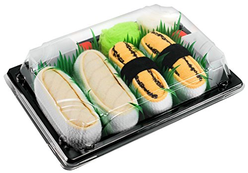 Rainbow Socks - Damen Herren - Sushi Socken Tamago Butterfisch - Lustige Geschenk - 2 Paar - Größen 36-40 von Rainbow Socks