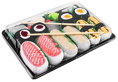 Rainbow Socks - Damen Herren - Sushi Socken Tamago Lasch Butterfisch 2x Maki - Lustige Geschenk - 5 Paar - Größen 36-40 von Rainbow Socks