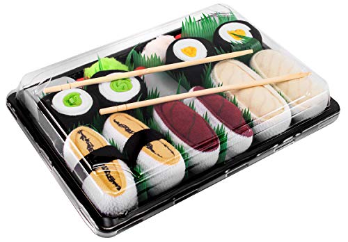 Rainbow Socks - Damen Herren - Sushi Socken Tamago Thunfisch Butterfisch 2x Maki - Lustige Geschenk - 5 Paar - Größen 36-40 von Rainbow Socks