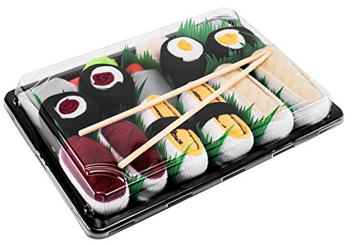 Rainbow Socks - Damen Herren - Sushi Socken Tamago Butterfisch Thunfisch 2x Maki - Lustige Geschenk - 5 Paar - Größen 41-46 von Rainbow Socks