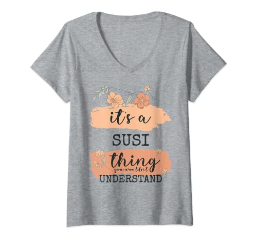 Damen Name Susi - It's a Susi thing T-Shirt mit V-Ausschnitt Damen Name Susi - It's a Susi thing T-Shirt mit V-Ausschnitt von Susi Name Spruch Personalisiert und Lustig