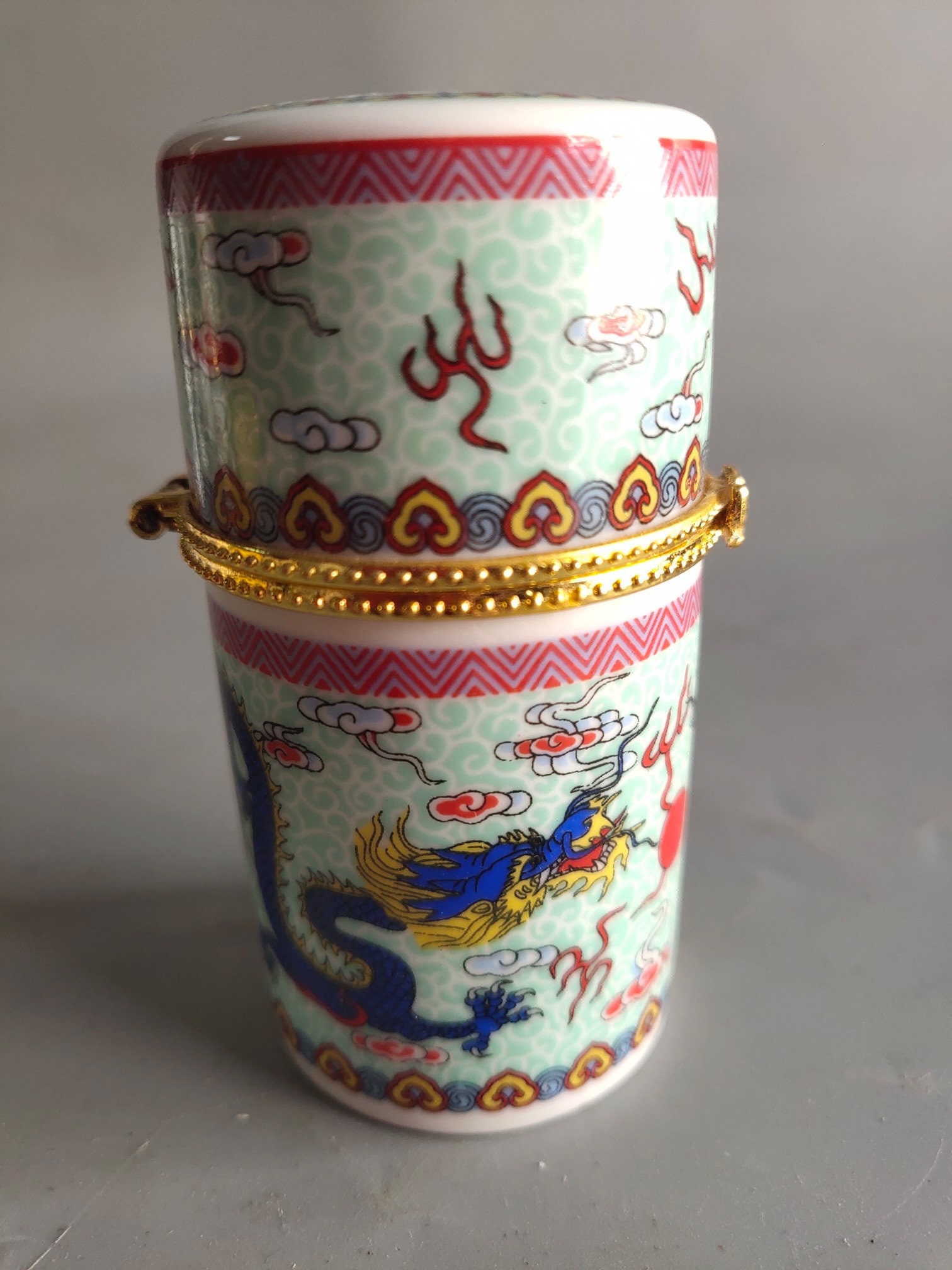 Sammlung Keramik Handbemalte Drachen Hülle Dosen Aufbewahrung Kaffeedosen Schmuck Deckel Gläser Geschenk von Susiepingg