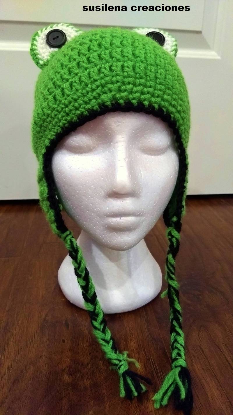 Frosch-Mütze Für Mädchen Und Jungen Gehäkelt Frosch-Mütze Für Mädchen Und Jungen Gehäkelt von SusilenaCreaciones