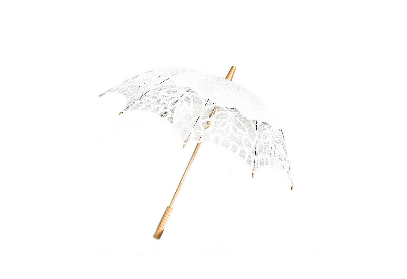 Susino Stockregenschirm Elegante handgemachte Brautschirme mit Spitze mit robustem Holzgriff von Susino