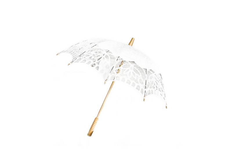 Susino Stockregenschirm Elegante handgemachte Brautschirme mit Spitze mit robustem Holzgriff von Susino