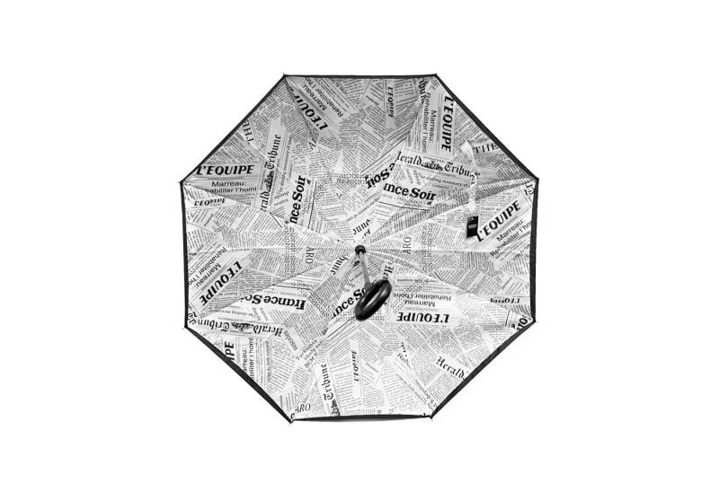 Susino Stockregenschirm Stockschirme mit Zeitungsmotiv mit c-förmigen Plastikgriff von Susino