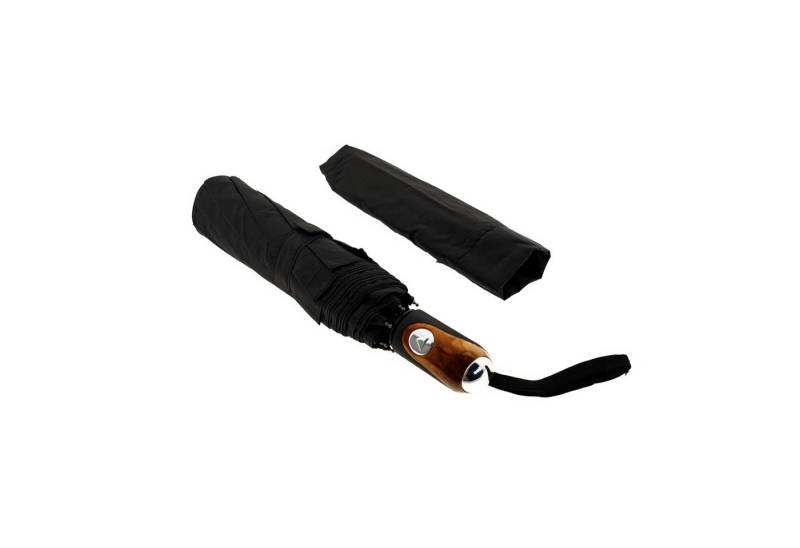 Susino Taschenregenschirm Teleskop Taschenschirm mit Schutzhülle in Schwarz ergonomischer Griff von Susino