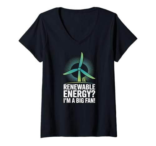 Damen Erneuerbare Energien? Ich Bin EIN großer Fan! T-Shirt mit V-Ausschnitt Damen Erneuerbare Energien? Ich Bin EIN großer Fan! T-Shirt mit V-Ausschnitt von Sustainable Energy Enthusiasts Unite