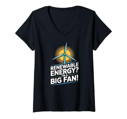Damen Erneuerbare Energien? Ich Bin EIN großer Fan! T-Shirt mit V-Ausschnitt Damen Erneuerbare Energien? Ich Bin EIN großer Fan! T-Shirt mit V-Ausschnitt von Sustainable Wind Energy Enthusiasts