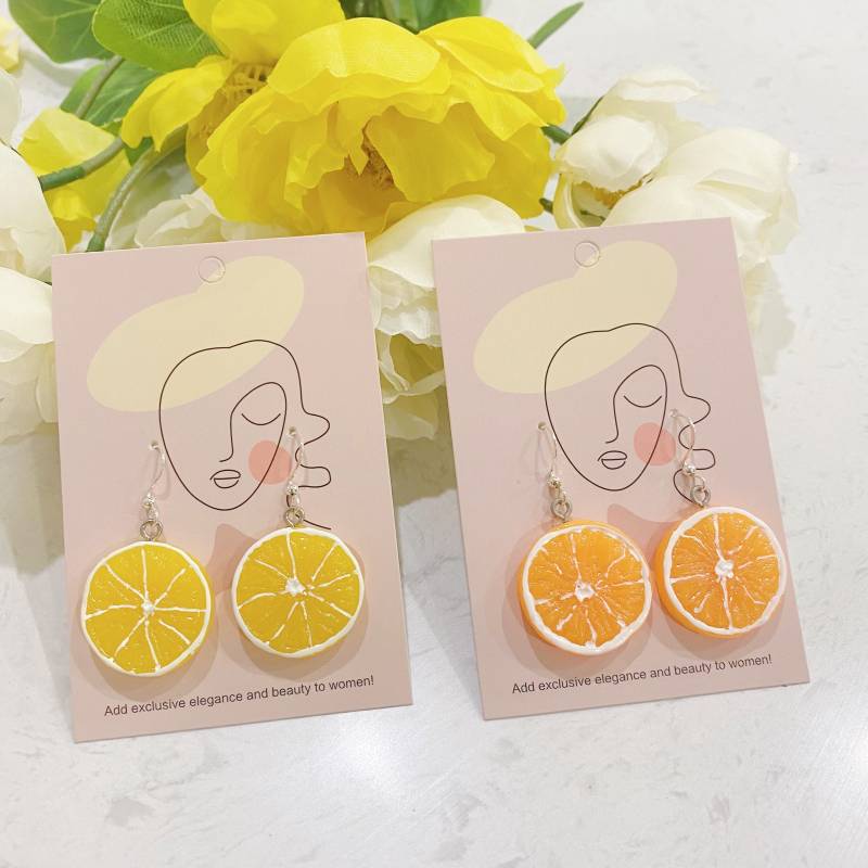 Zitrone Lime Orange Frucht Scheibe Baumeln Ohrringe von SusuHandmadeStudio