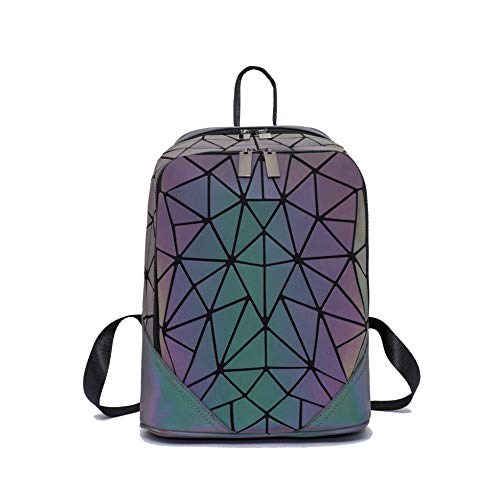 RANSUU Geometrische Taschen Reflektierend Rucksack Damen Handtasche Holographic Holo Schultertasche Geldbörse Geometrischer Leuchtende Taschen Set Handytasche NO.9 von RANSUU
