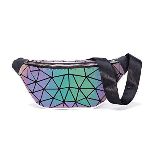 Geometrische leuchtende Bauchtaschen für Damen und Herren, schillernde holografische Hüfttasche Sport Brusttasche von Suuran