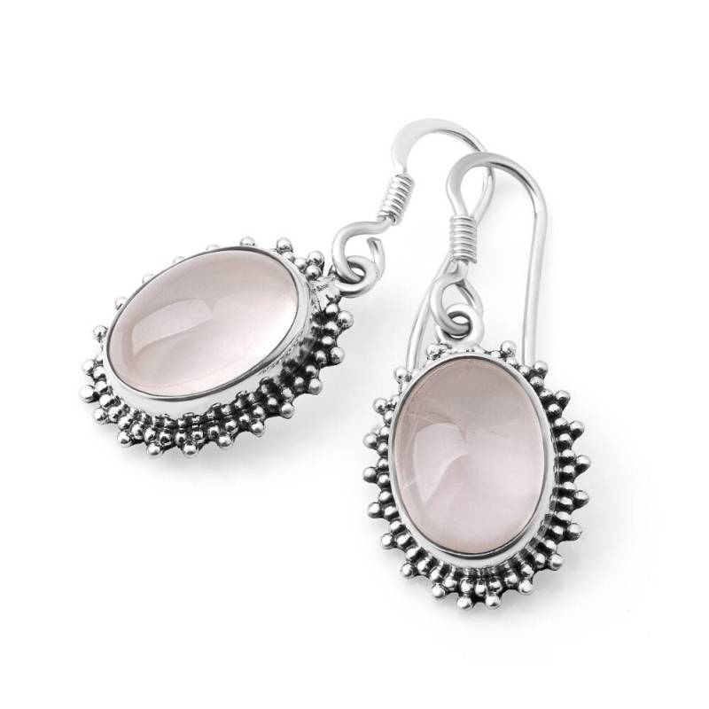 Suvani 925 Sterling Silber Weiß Mondstein Edelstein Oval Vintage Design Baumeln Haken Ohrringe 3, 5 cm von SuvaniJewelry