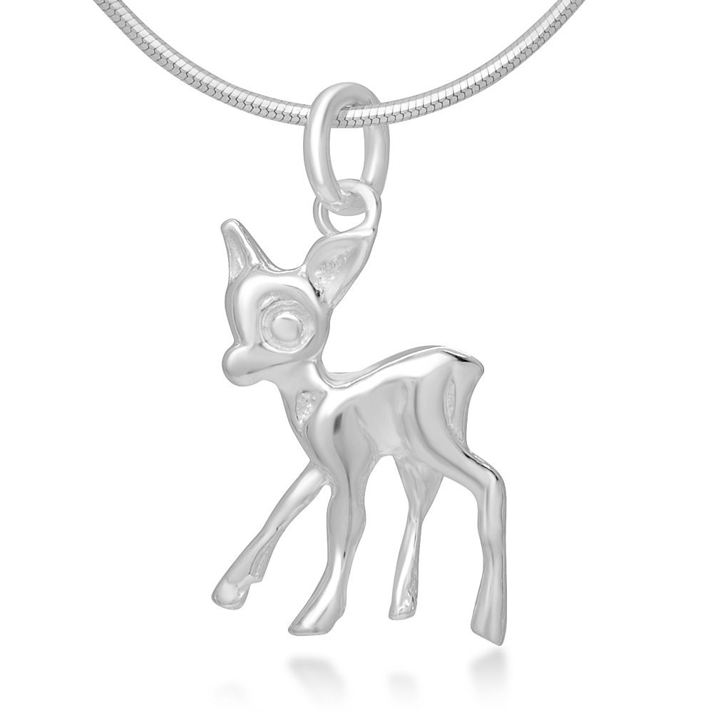Suvani Sterling Silber 3-D Halskette Mit Hirsch Anhänger Für Frauen, 45 cm Kette von SuvaniJewelry
