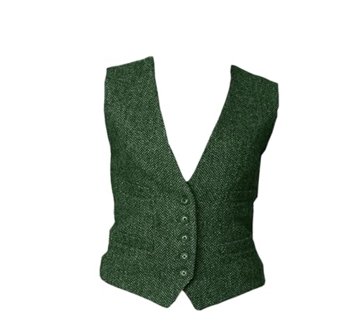 Damen Anzugweste V-Ausschnitt Ärmellos Steampunk Retro Weste Weste Damen Weste, siehe abbildung, 38 von Suvoiier