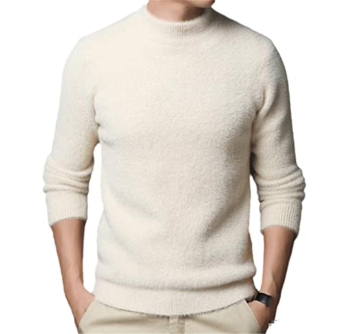 Herren Faux Nerz Kaschmir Rollkragenpullover Herren Pullover Herbst Winter Herren Sweater Pullover Herren Sweater, beige, Medium von Suvoiier