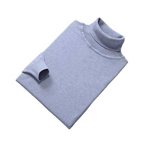 Herren Kaschmir Baumwolle Mischung Rollkragen Herren Pullover Pull Homme Neck Pullover Männer Hoher Kragen Strickpullover, hellgrau, Medium von Suvoiier