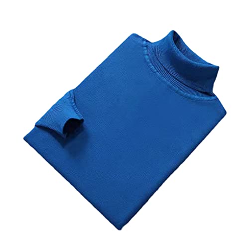 Kaschmir-Baumwollmischung Rollkragen Pullover Für Herren - Hoher Kragen Strickpullover, Blau, XXXL von Suvoiier