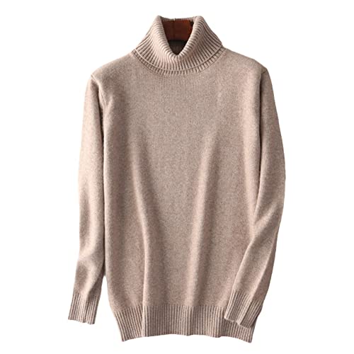 Herren Kaschmir Rollkragenpullover Herren Pullover Herbst Winter Warm Pullover Pull Male Strickpullover, beige, Medium von Suvoiier