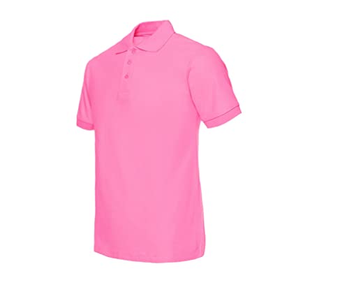 Herren Poloshirt Herren Sommer Casual Baumwolle Solide Atmungsaktiv Golf Tennis Tops Herren Poloshirt, rosarot, XXL von Suvoiier