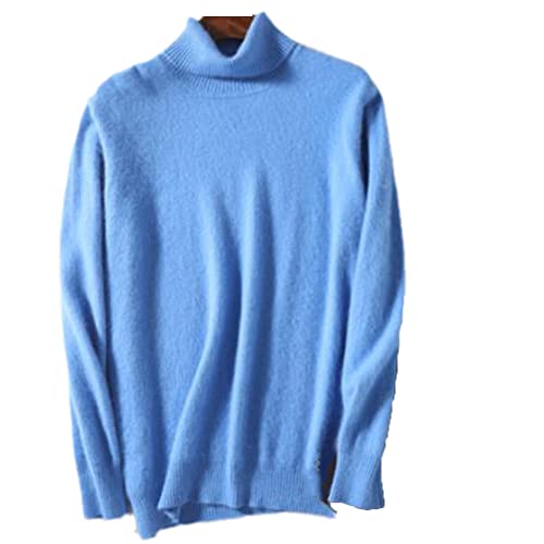 Rollkragen Herren Pullover Nerz Kaschmir Herbst Winter Pullover Warm Herren Pullover Sweater, blau, X-Large von Suvoiier