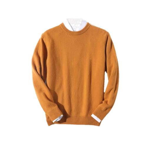 Suvoiier Herren Kaschmirpullover Herren Pullover Herbst Winter Weich Warm Jersey Pullover Pullover Strickpullover Yellow M von Suvoiier