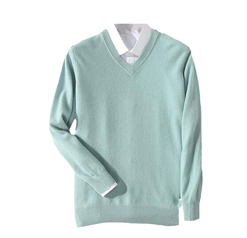 Suvoiier Männer Kaschmir Pullover Männer Pullover Herbst Winter Warme Klassische V-Ausschnitt Pullover Männlich Jumper Jersey Männer Pullover Turquoise XXL von Suvoiier